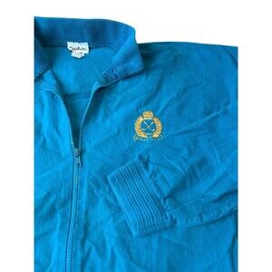 Vintage Golf Full Zip Jacket Men’s Medium Blue  Stanknits Made In USA Golf Club